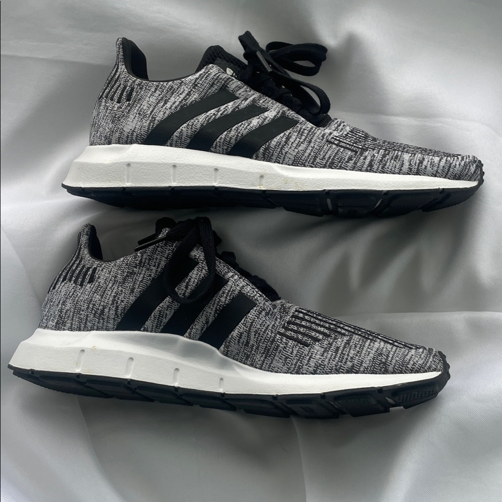 Adidas Knit Black and White Running Shoes - Picture 2 of 8